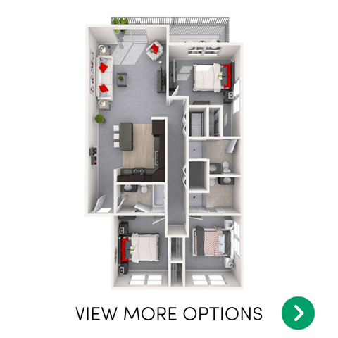 Floor plan for 3 beds, 3 baths, 1130 sqft